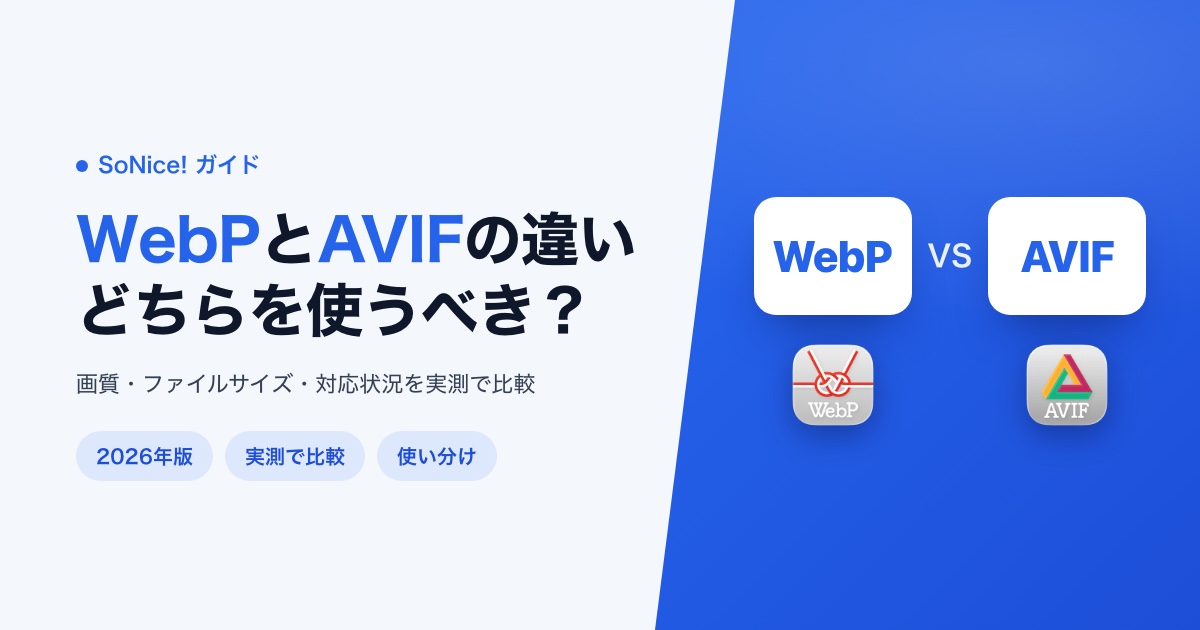 WebPとAVIFの違い ─ どちらを使うべきか(2026年版)の画像